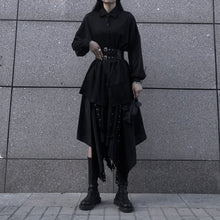 Load image into Gallery viewer, Dark Vintage Shirt High Waist Irregular Skirt