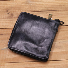 Load image into Gallery viewer, Retro Handmade Zipper Leather Wallet