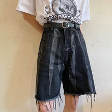 Load image into Gallery viewer, Washed Tie-dye Denim Frayed Shorts
