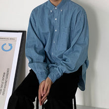 Load image into Gallery viewer, Retro Denim Long-sleeved Shirt