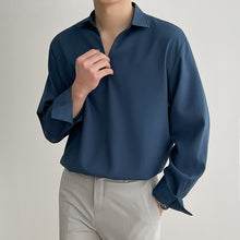 Load image into Gallery viewer, Silky Pullover V-neck Long-sleeved Shirt