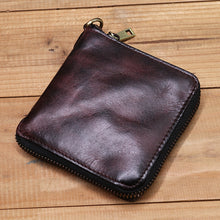 Load image into Gallery viewer, Retro Handmade Zipper Leather Wallet