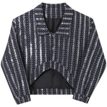 Load image into Gallery viewer, Sequin Embroidered Jacquard Denim Jacket