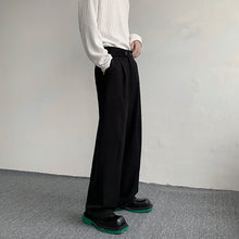 Load image into Gallery viewer, Snap Placket Drape Casual Straight Leg Pants