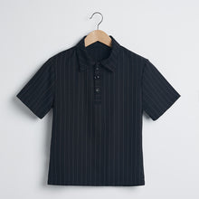 Load image into Gallery viewer, Slim Fit Striped Short Sleeve POLO Top Cropped Pants Set