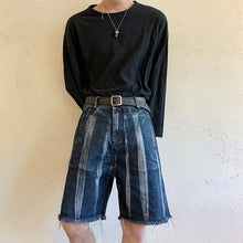 Load image into Gallery viewer, Washed Tie-dye Denim Frayed Shorts