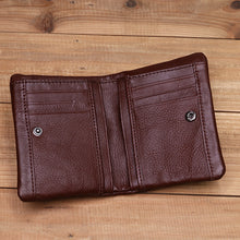 Load image into Gallery viewer, Vintage Leather Bi-fold Zipper Wallet