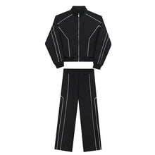 Load image into Gallery viewer, Casual Sports Suit Jacket Wide Leg Pants