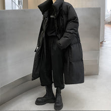 Load image into Gallery viewer, Black Strap Mid Length Coat