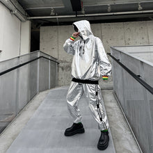 Load image into Gallery viewer, Silver Glossy Two-piece Set