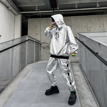 Load image into Gallery viewer, Silver Glossy Two-piece Set