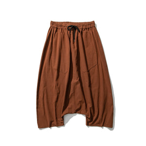 Summer Loose Low-crotch Baggy Cropped Pants