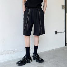 Load image into Gallery viewer, Zipper Decoration Straight Five-point Shorts