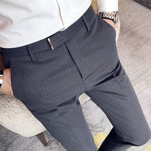 Load image into Gallery viewer, Striped Slim-Fit Trousers