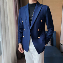 Load image into Gallery viewer, Double-Breasted Solid Blazer