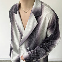 Load image into Gallery viewer, Gradient Sequins Suit Collar Shirt