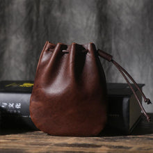 Load image into Gallery viewer, Handmade Leather Coin Drawstring Wallet