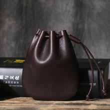 Load image into Gallery viewer, Handmade Leather Coin Drawstring Wallet