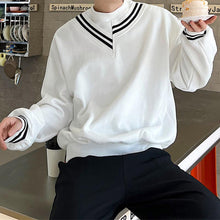 Load image into Gallery viewer, Asymmetric Stripe Round Neck Thin Sweatshirt