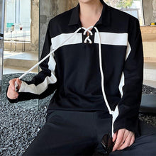 Load image into Gallery viewer, Contrast Color Stitching Strap Polo Shirt