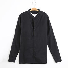 Load image into Gallery viewer, Linen Casual Crew Neck Long Sleeve Tops