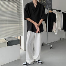 Load image into Gallery viewer, Deep V Neck Drop Short Sleeve Shirt