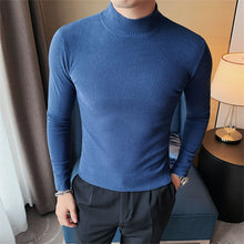 Load image into Gallery viewer, Slim Fit Striped Turtleneck T-shirt