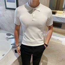 Load image into Gallery viewer, Solid Knit Lapel Skinny T-Shirt