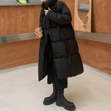 Load image into Gallery viewer, Black Strap Mid Length Coat