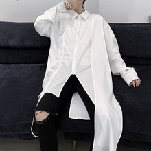 Load image into Gallery viewer, Drawstring Asymmetric Hem Midi Shirt