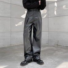 Load image into Gallery viewer, Solid Color Straight Loose PU Leather Pants