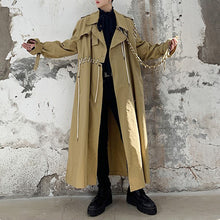 Load image into Gallery viewer, Contrast Color Line Stitching Long Trench Coat