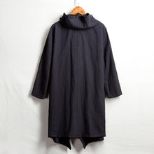 Load image into Gallery viewer, Vintage Linen Mid-Length Stand Collar Trench Coat