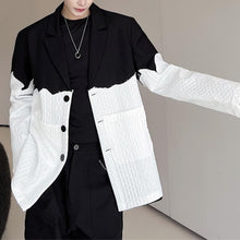 Load image into Gallery viewer, Black and White Color Contrast Lapel Blazer
