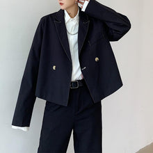 Load image into Gallery viewer, One Button Double Breasted Cropped Blazer