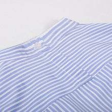 Load image into Gallery viewer, Blue Striped Casual Stand Collar Shirt
