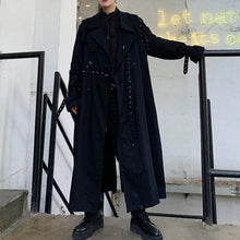 Load image into Gallery viewer, Contrast Color Line Stitching Long Trench Coat