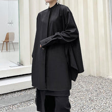 Load image into Gallery viewer, Stand Collar Cross Button Irregular Shirt