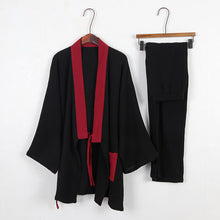 Load image into Gallery viewer, Retro Color Block V-neck Cotton Pajamas Set Zen Clothes
