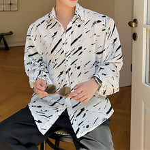 Load image into Gallery viewer, Splattered Graffiti Print Balloon Sleeve Shirt