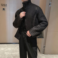 Load image into Gallery viewer, Diamond Pleated Thin Stand Collar Jacket