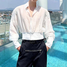 Load image into Gallery viewer, Thin Sheer Stand Collar Short Long Sleeve Shirts
