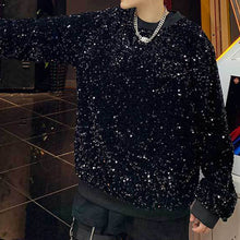 Load image into Gallery viewer, Sequined Round Neck Loose Sweatshirt