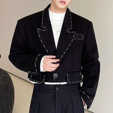 Load image into Gallery viewer, Hand-stitched Black Cropped Jacket