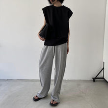 Load image into Gallery viewer, Rolled Shoulder Pads Sleeveless Tank Top