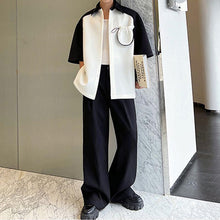 Load image into Gallery viewer, Color Contrast Stitching Short Sleeve Shirt