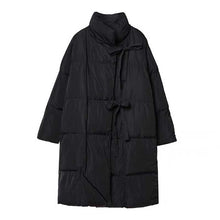 Load image into Gallery viewer, Dark Stand Collar Tie Long Thickened Coat