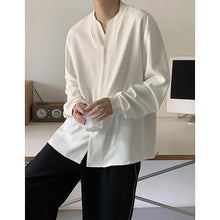 Load image into Gallery viewer, Draped V-Neck Long Sleeve Casual Shirt