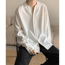 Load image into Gallery viewer, Draped V-Neck Long Sleeve Casual Shirt