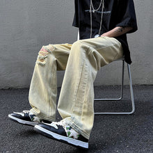 Load image into Gallery viewer, Retro Washed Ripped Casual Jeans